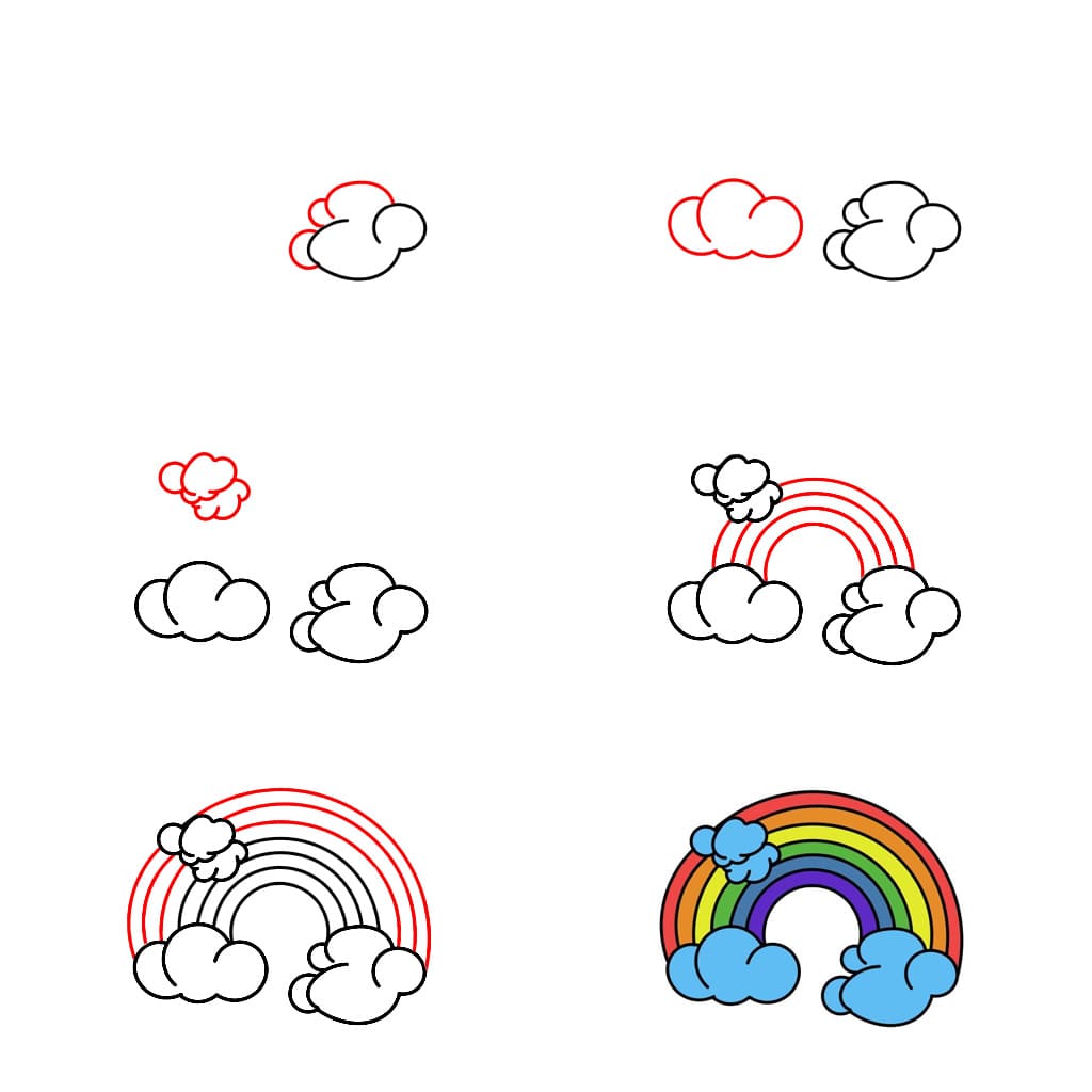 Funkelnder Regenbogen zeichnen ideen