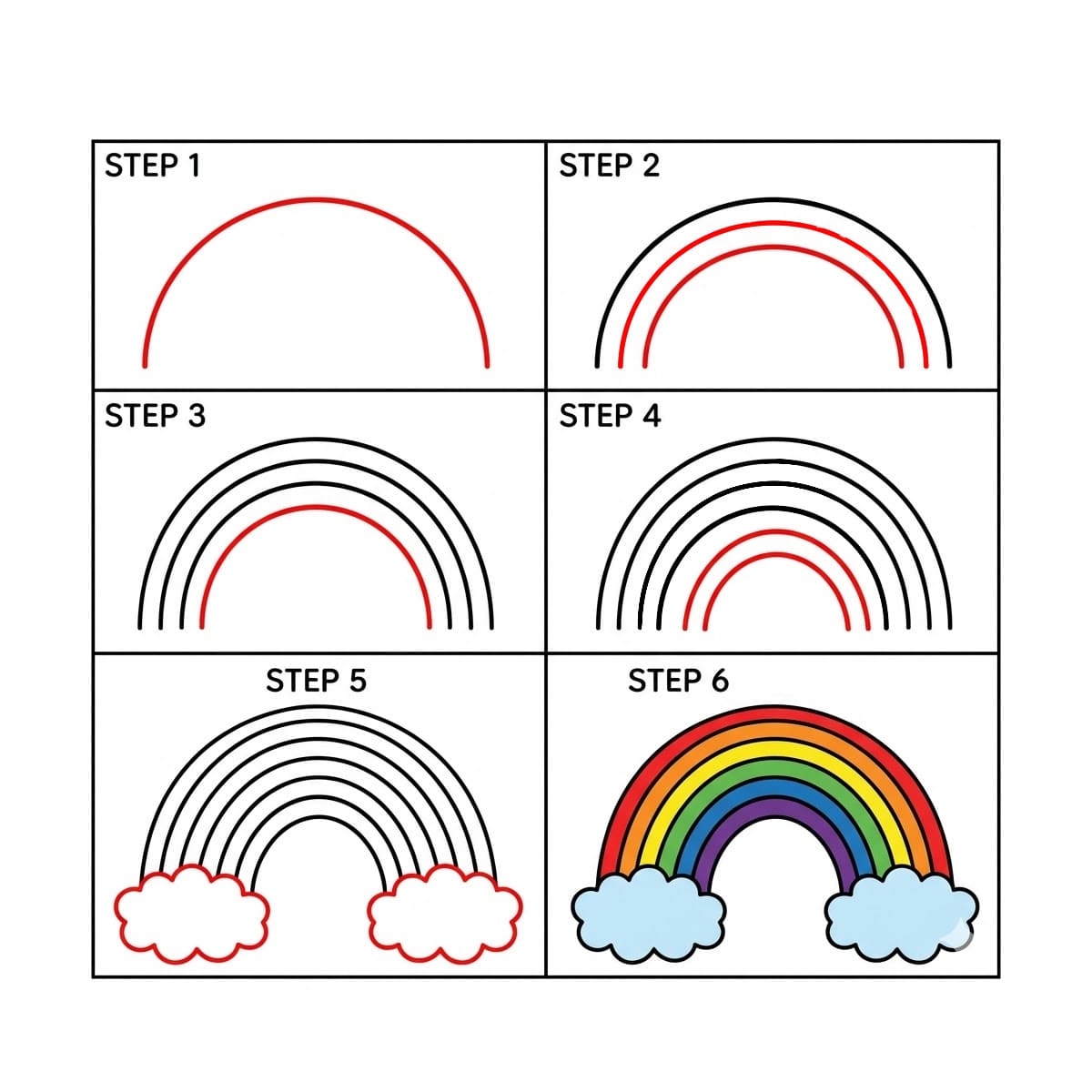 Kostenloser Regenbogen zeichnen ideen
