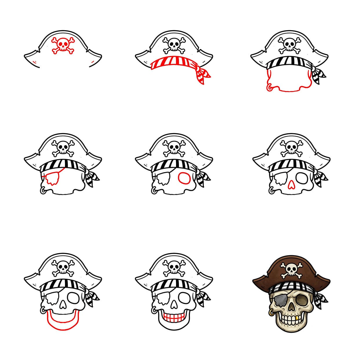 Piratenschädel zeichnen ideen