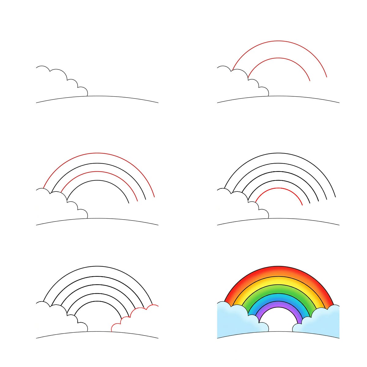 Regenbogen am Horizont zeichnen ideen