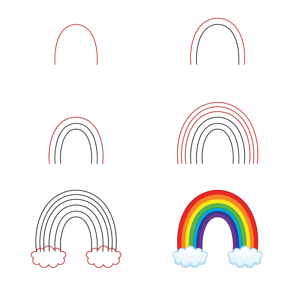 Regenbogen mit hohem Bogen zeichnen ideen