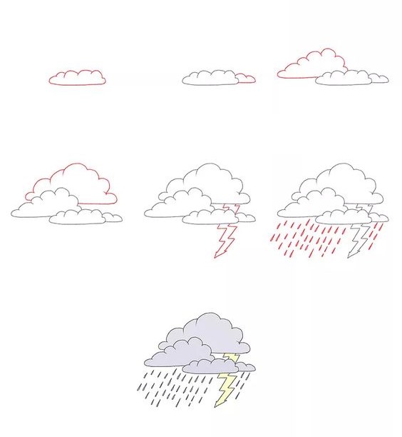 Regenwolken (2) zeichnen ideen