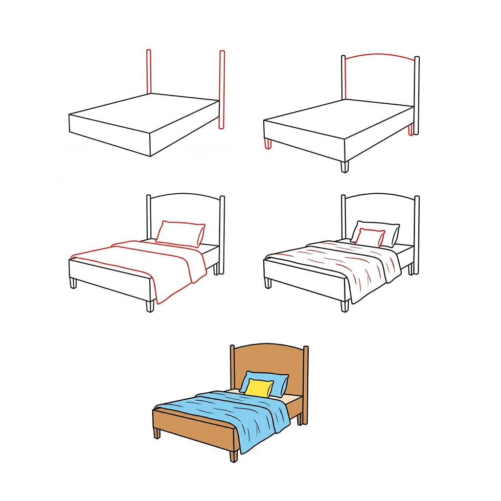 Ruhiges Bett zeichnen ideen