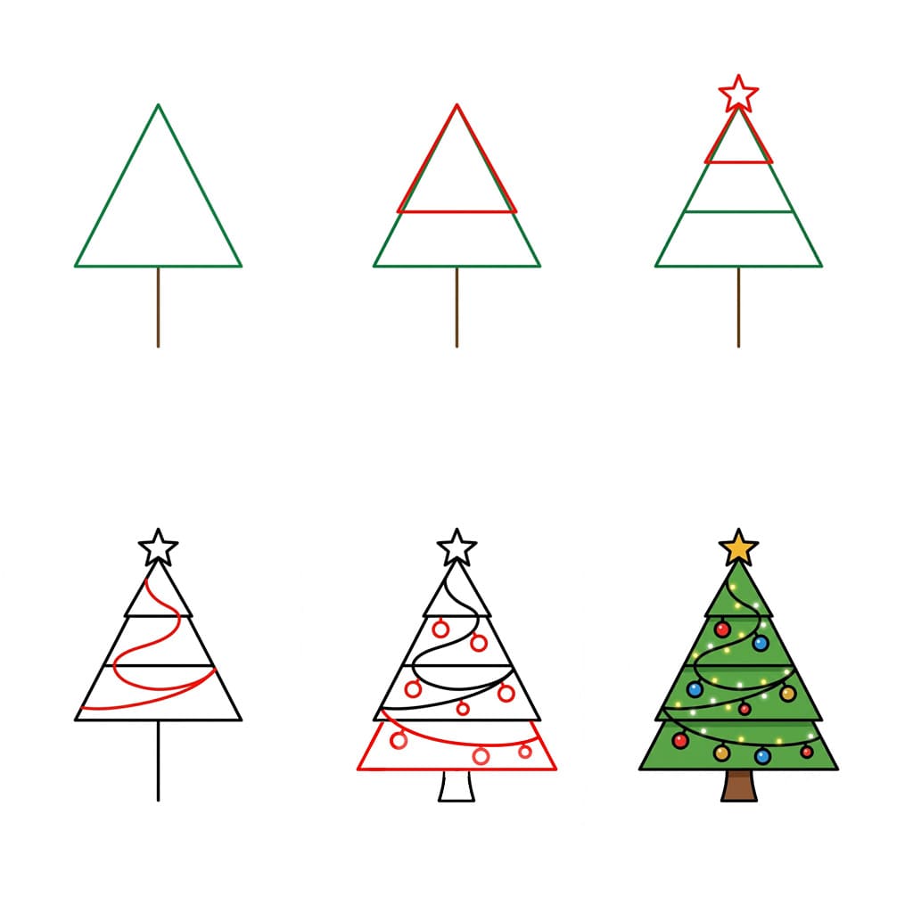 Schlichter Weihnachtsbaum zeichnen ideen