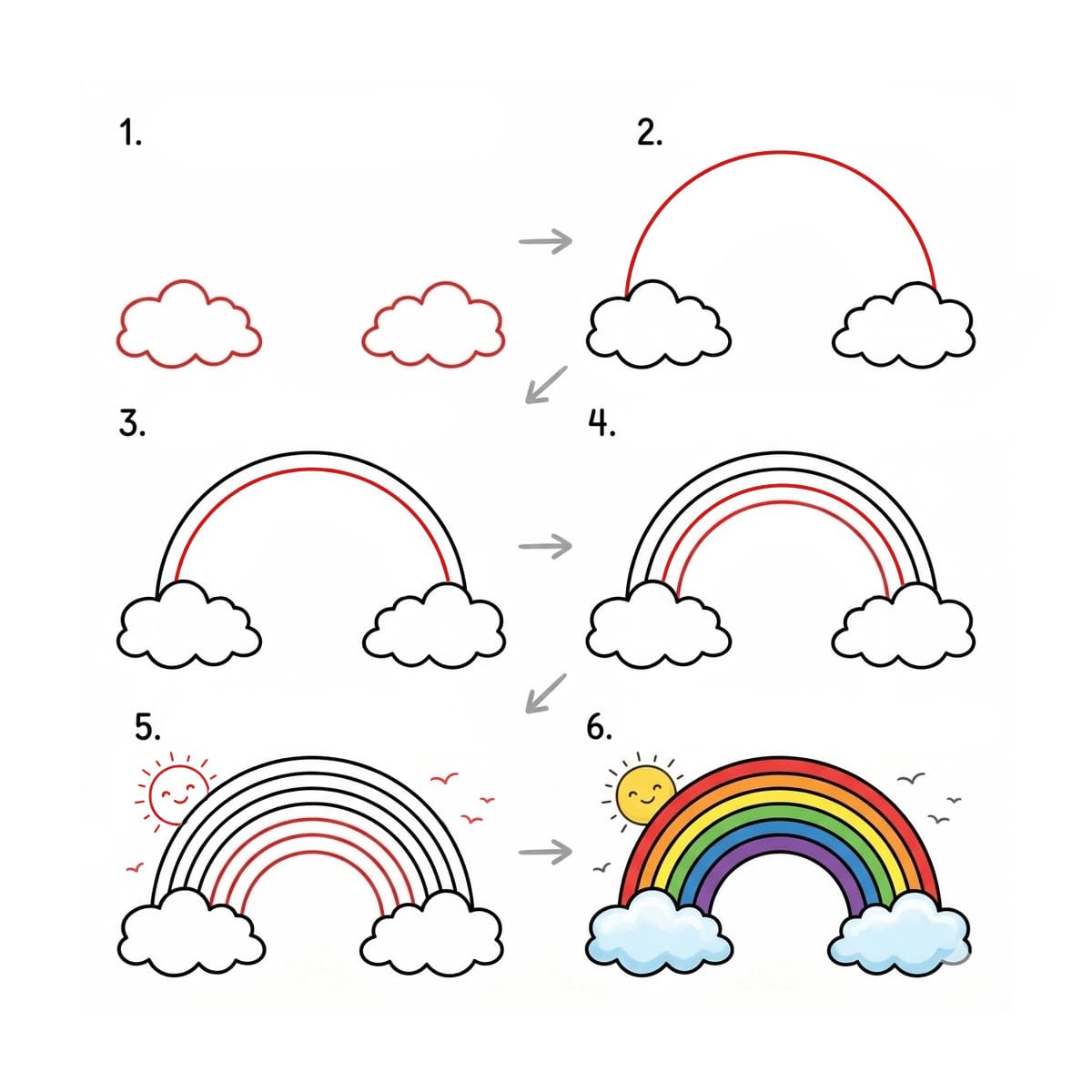 Sonne und Regenbogen zeichnen ideen