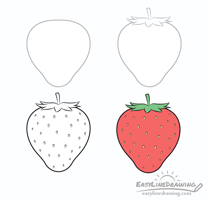 Erdbeeridee 5 zeichnen ideen