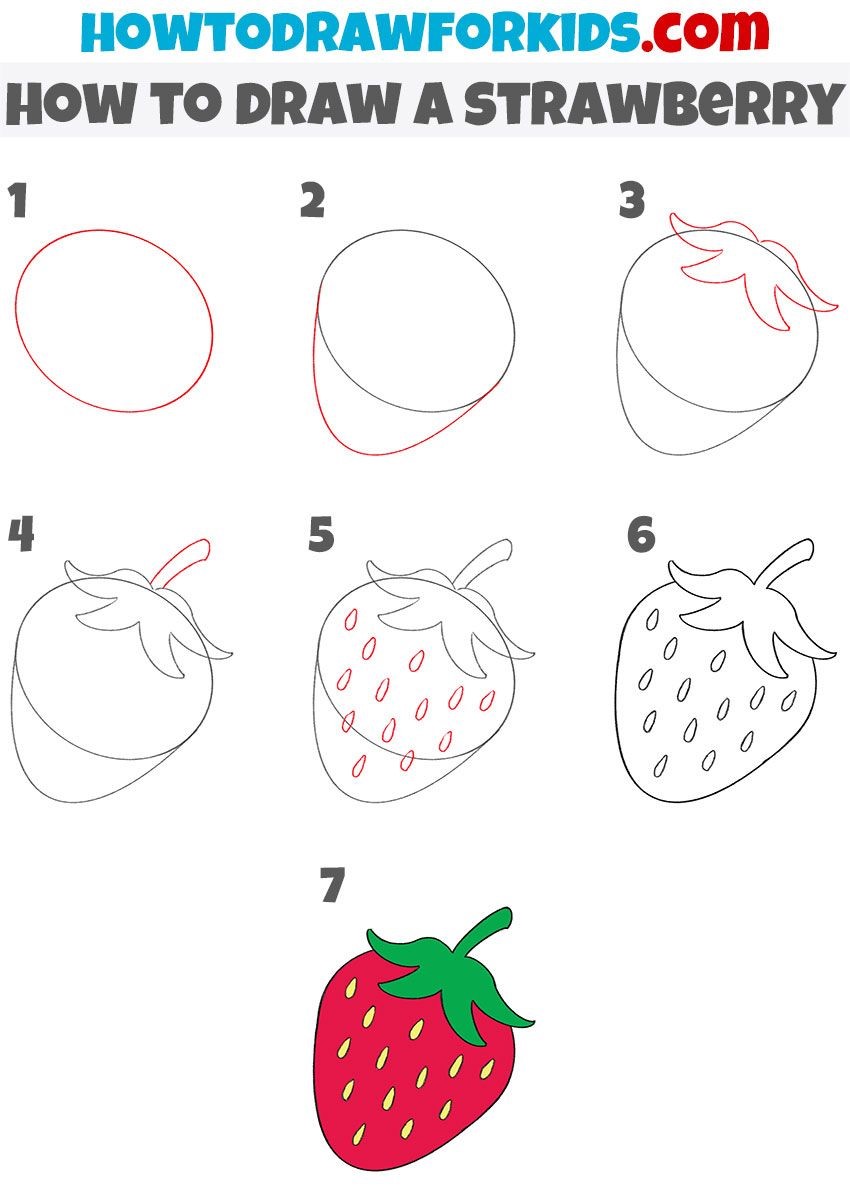 Erdbeeridee 6 zeichnen ideen