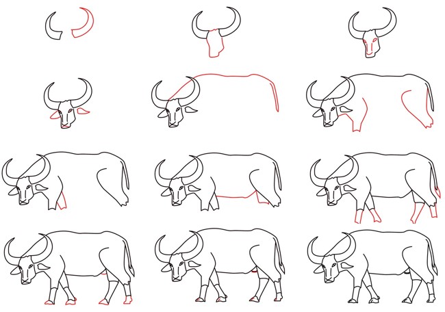 Asiatischer Wasserbüffel 5 zeichnen ideen