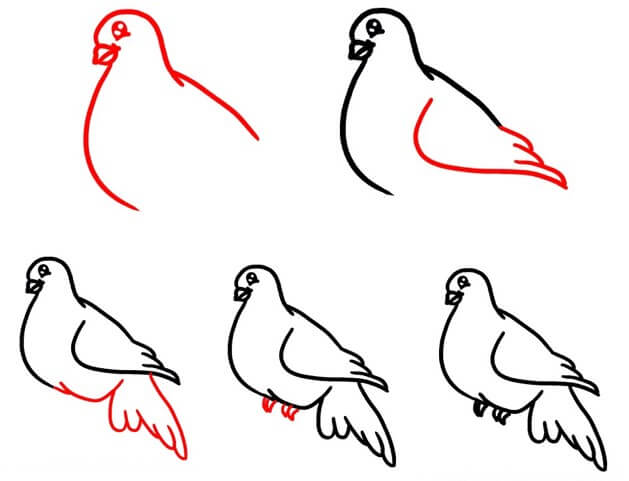 Baby-Taube zeichnen ideen