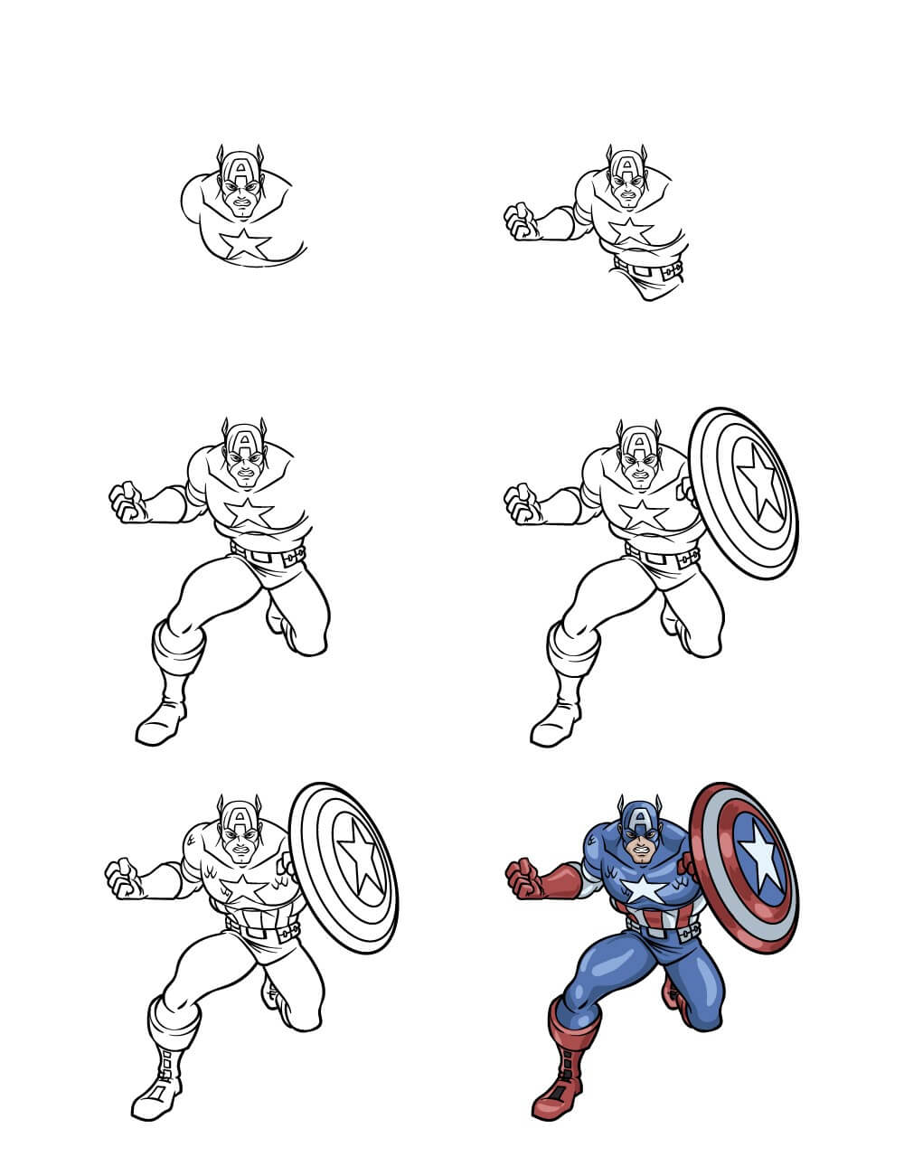 Captain America kämpft 2 zeichnen ideen