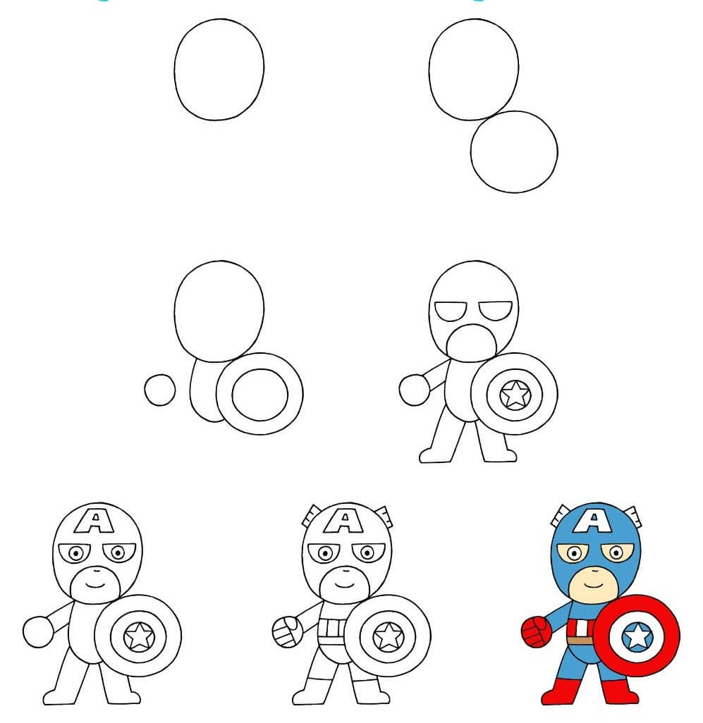 Captain America süß zeichnen ideen