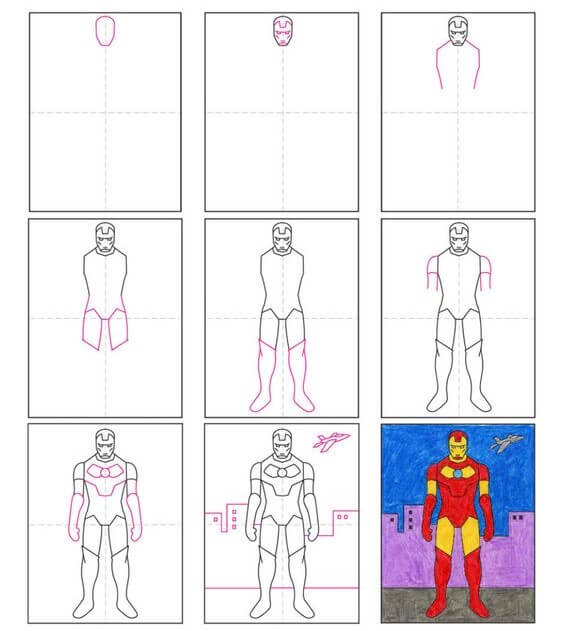 Cartoon-Iron Man zeichnen ideen