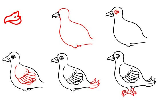Cartoon-Taube zeichnen ideen