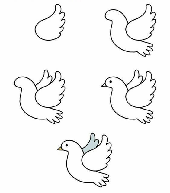 Einfache Taube 2 zeichnen ideen