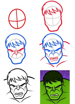 Hulks Kopf zeichnen ideen