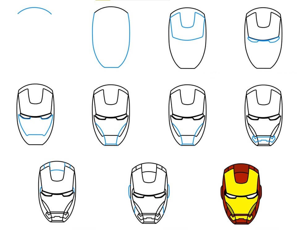 Iron Man-Gesicht (1) zeichnen ideen