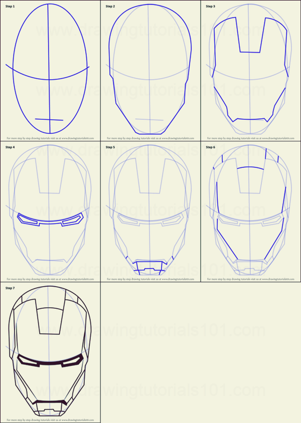 Iron Man-Gesicht zeichnen ideen