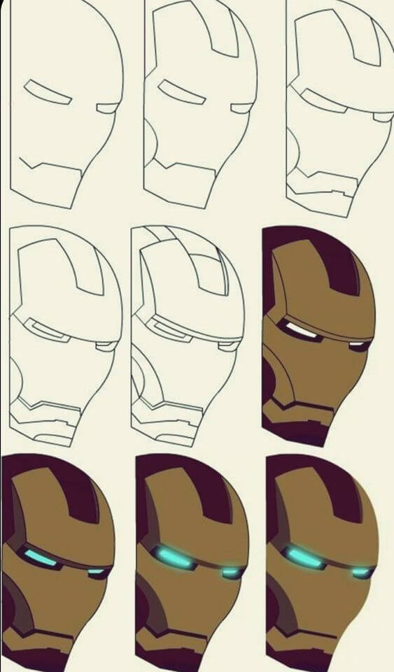Iron Man-Kopf zeichnen ideen