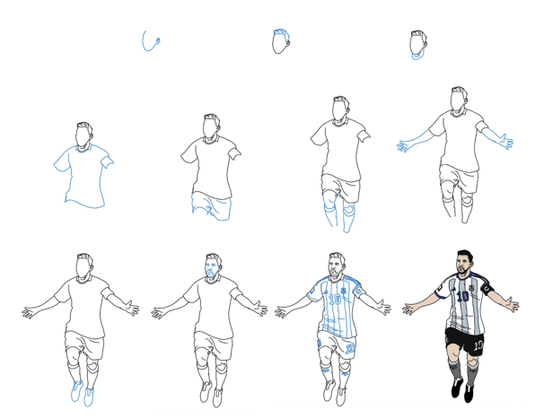 Messi-Feier 4 zeichnen ideen