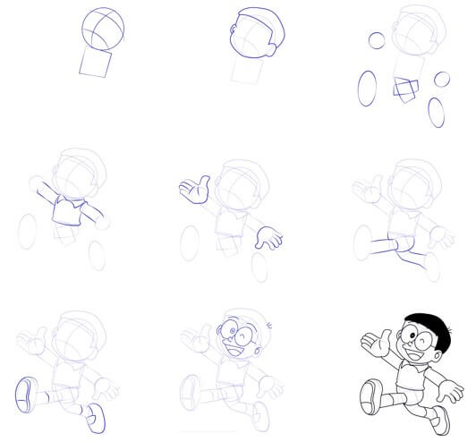 Nobita glücklich zeichnen ideen