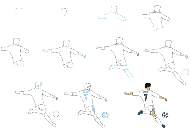 Ronaldo-Schuss zeichnen ideen