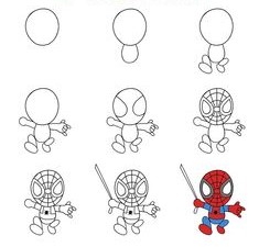 Spider man chibi zeichnen ideen