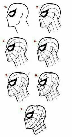 Spider-Man-Kopf 2 zeichnen ideen
