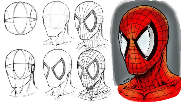 Spider-Man-Kopf zeichnen ideen