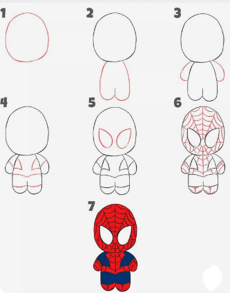 Spiderman süß 2 zeichnen ideen