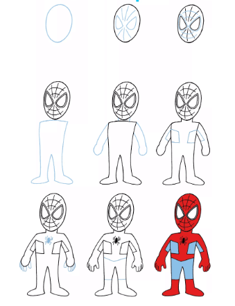 Spiderman süß 3 zeichnen ideen