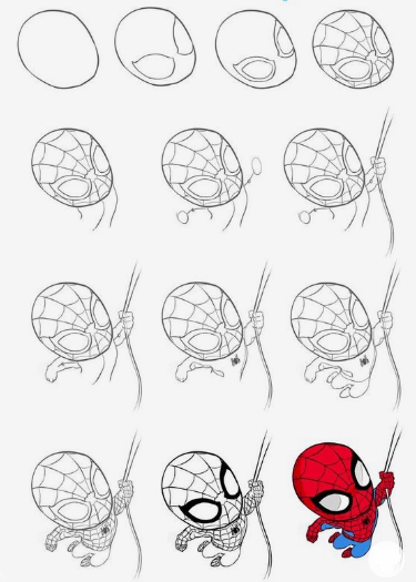 Spiderman süß 4 zeichnen ideen