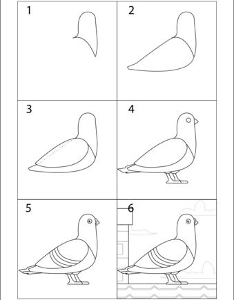 Weiße Tauben zeichnen ideen