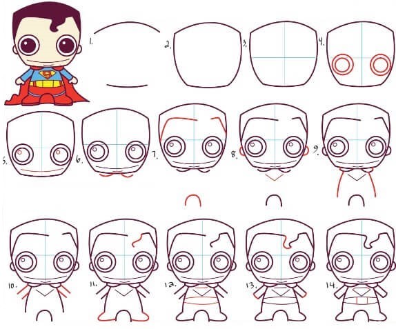 Superman chibi 1 zeichnen ideen