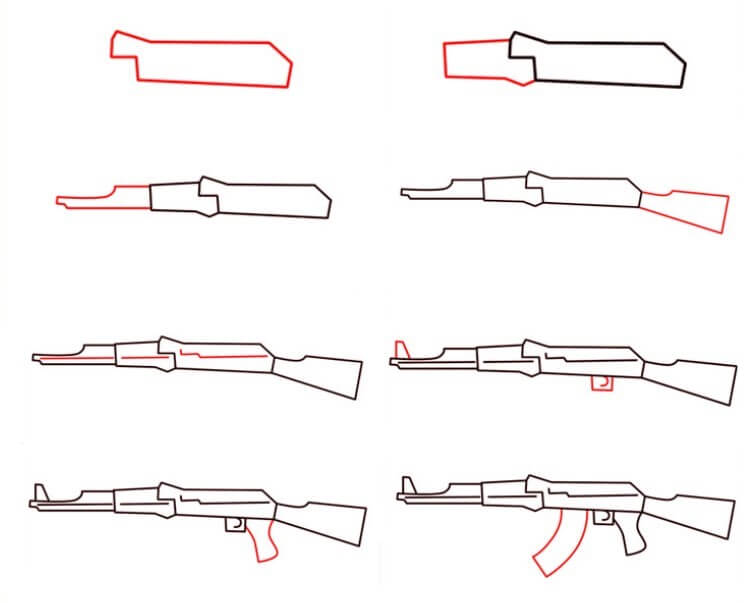 AK47 Pistole zeichnen ideen