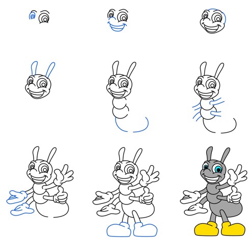 Zeichnen Lernen Ameisenidee (8)