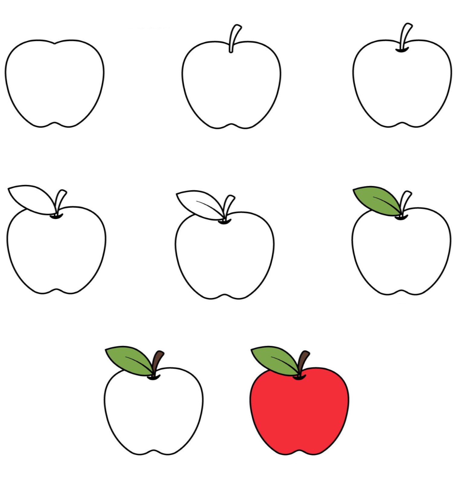 Apfel zeichnen ideen