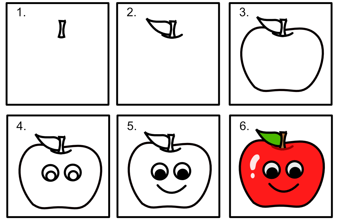 Apfellächeln zeichnen ideen