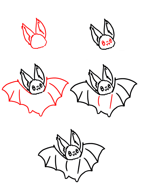 Baby-Fledermaus zeichnen ideen
