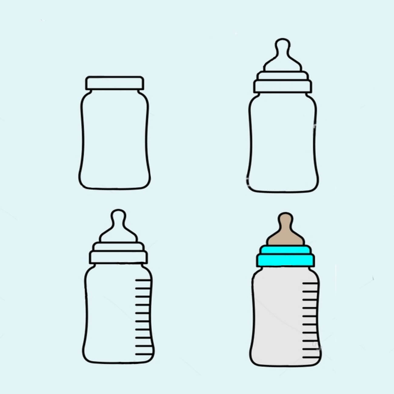 Babyflaschen zeichnen ideen