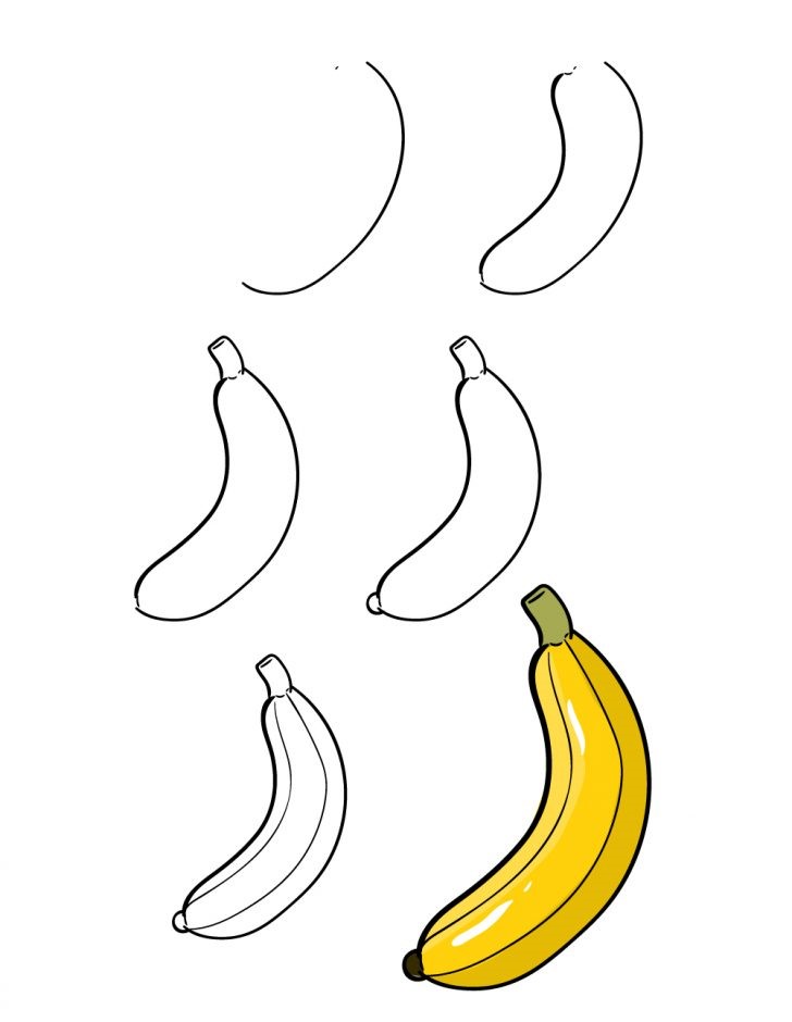 Zeichnen Lernen Bananenidee (3)