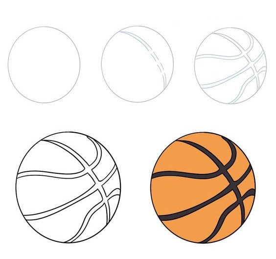 Zeichnen Lernen Basketball-Idee (1)