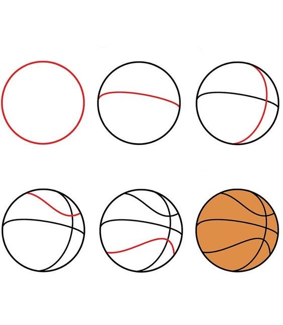 Zeichnen Lernen Basketball-Idee (2)