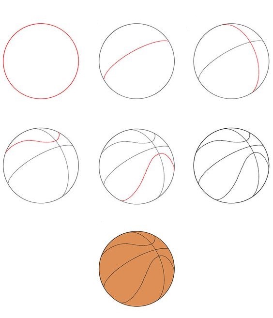 Zeichnen Lernen Basketball-Idee (3)
