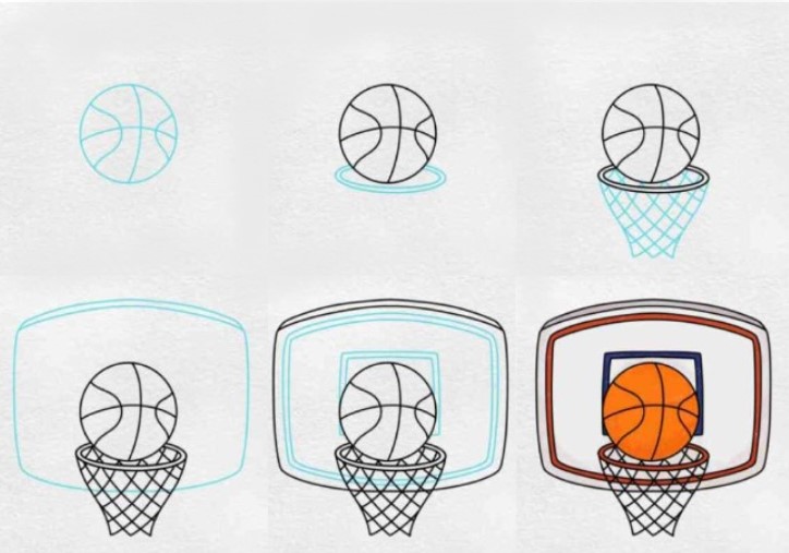 Zeichnen Lernen Basketballbrett (3)