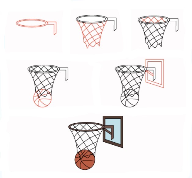 Zeichnen Lernen Basketballbrett (5)