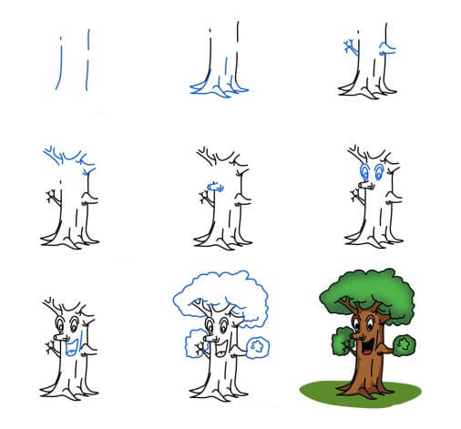 Cartoon-Baum zeichnen ideen