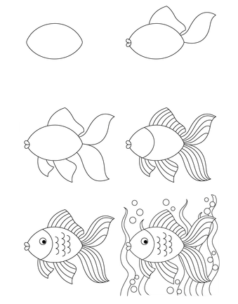 Cartoon-Fisch zeichnen ideen
