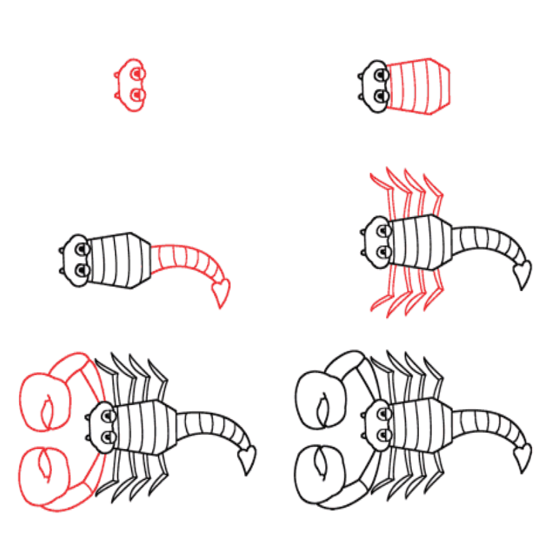 Cartoon-Skorpion zeichnen ideen