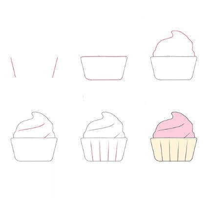 Cupcakes einfache Zeichnung zeichnen ideen