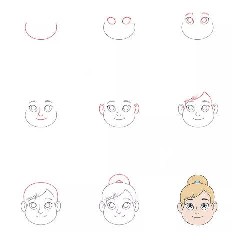 Zeichnen Lernen Das Gesicht eines Mädchens (5)
